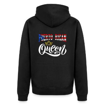 Puerto Rican Queen Puerto Rico Boricua Puerto - Unisex Premium Organic Zip Hoodie - black - Back - Nico (187cm)