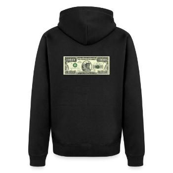 1 million de dollars - Veste à capuche bio Premium Unisexe - noir - Dos - Nico (187cm)