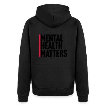 la santé mentale compte citation - Veste à capuche bio Premium Unisexe - noir - Dos - Nico (187cm)