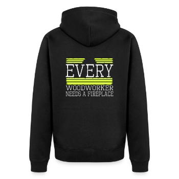 funny sayings carpenter funny tshirts - Unisex Premium Bio Zip Hoodie - Schwarz - Hinten - Nico (187cm)