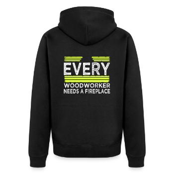 cabinetmaker tools cutter forestry - Unisex Premium Bio Zip Hoodie - Schwarz - Hinten - Nico (187cm)