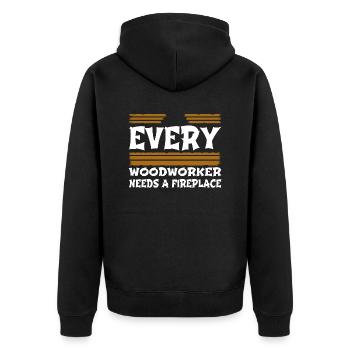 cabinetmaker birthday present - Unisex Premium Bio Zip Hoodie - Schwarz - Hinten - Nico (187cm)