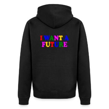 I want a future - Veste à capuche bio Premium Unisexe - noir - Dos - Nico (187cm)