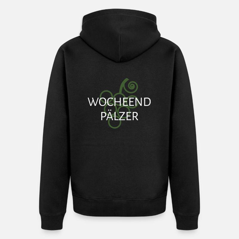Wocheendpälzer - Unisex Premium Bio Zip Hoodie - Schwarz