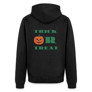 Trick Or Treat Pumpkin Trick or Sour Halloween - Unisex Premium Organic Zip Hoodie - black - Back - Nico (187cm)