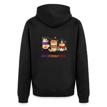 Happy Hallothanksmas - Veste à capuche bio Premium Unisexe - noir - Dos - Nico (187cm)