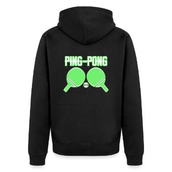 Ping pong racket free time gift table tennis player - Unisex Premium Organic Zip Hoodie - black - Back - Nico (187cm)