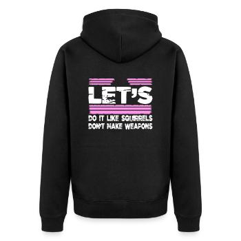 geek funny sayings flower power present idea love - Unisex Premium Bio Zip Hoodie - Schwarz - Hinten - Nico (187cm)