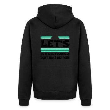 present statement funny sayings sayings quote - Unisex Premium Bio Zip Hoodie - Schwarz - Hinten - Nico (187cm)