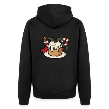 Christmas Candy Weihnachten Süßigkeiten Cake - Unisex Premium Organic Zip Hoodie - black - Back - Nico (187cm)
