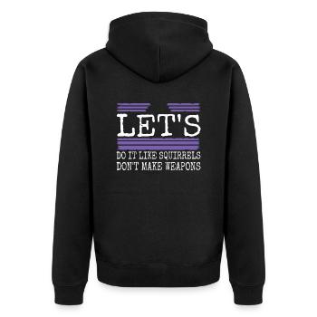 funny sayings birthday present funny anti war - Unisex Premium Bio Zip Hoodie - Schwarz - Hinten - Nico (187cm)