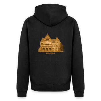 Ancien hôtel de ville de Bielefeld Rhénanie-du-Nord-Westphalie - Veste à capuche bio Premium Unisexe - noir - Dos - Nico (187cm)