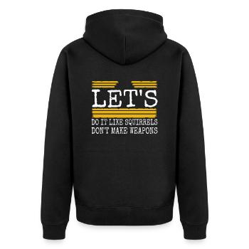 child 1960s present funky joke family - Unisex Premium Bio Zip Hoodie - Schwarz - Hinten - Nico (187cm)