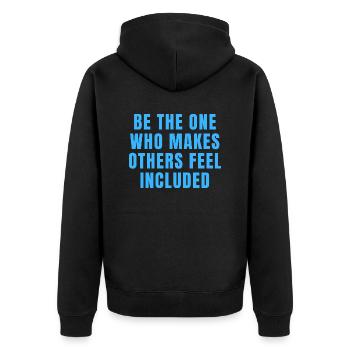 Soyez celui qui fait que les autres se sentent inclus Citations - Veste à capuche bio Premium Unisexe - noir - Dos - Nico (187cm)
