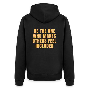 Soyez celui qui fait que les autres se sentent inclus Citations - Veste à capuche bio Premium Unisexe - noir - Dos - Nico (187cm)