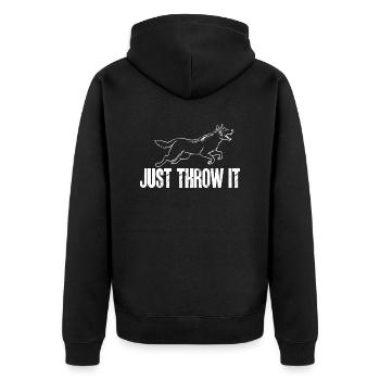 Malinois Belgian Shepherd Mechelaar Dog - Unisex Premium Organic Zip Hoodie - black - Back - Nico (187cm)