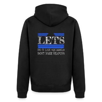 gift happy fun sayings cool disarmament heart - Unisex Premium Organic Zip Hoodie - black - Back - Nico (187cm)