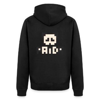 8bit panda - Unisex Premium Bio Zip Hoodie - Schwarz - Hinten - Nico (187cm)