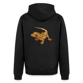 Crowned Gecko Lizard Reptile Herpetologist - Unisex Premium Organic Zip Hoodie - black - Back - Nico (187cm)