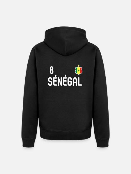 équipe football Sénégal - Veste à capuche bio Premium Unisexe - noir