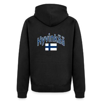Hyvinkää drapeau finlandais - Veste à capuche bio Premium Unisexe - noir - Dos - Nico (187cm)