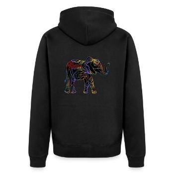Éléphant - Veste à capuche bio Premium Unisexe - noir - Dos - Nico (187cm)