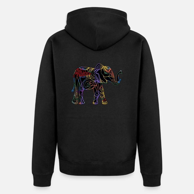 Éléphant - Veste à capuche bio Premium Unisexe - noir