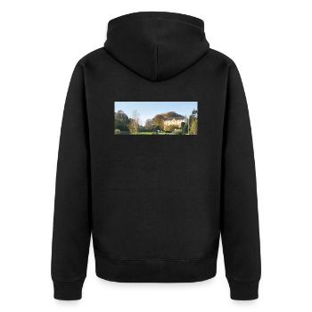 Marist Brothers Gebäude, Sligo, Irland. - Unisex Premium Bio Zip Hoodie - Schwarz - Hinten - Nico (187cm)