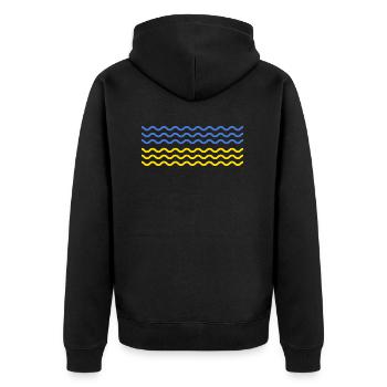 UKRAINE « vague ukrainienne » Front slava ukraini - Veste à capuche bio Premium Unisexe - noir - Dos - Nico (187cm)