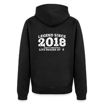 Legend Since 2018 5 Year of Perfection - 5th - Unisex Premium Organic Zip Hoodie - black - Back - Nico (187cm)