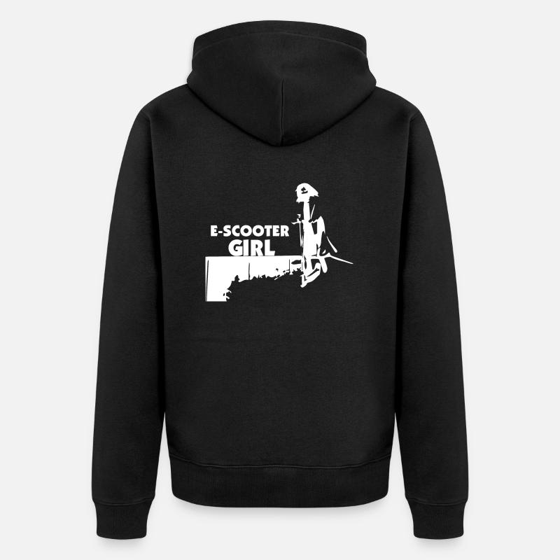 E-Scooter E-Roller Scooter - Unisex Premium Bio Zip Hoodie - Schwarz