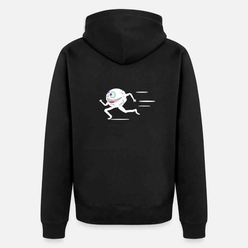 Laufender Schneeball - Unisex Premium Bio Zip Hoodie - Schwarz