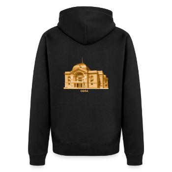 Gera Theater Thüringen Otto Dix - Unisex Premium Bio Zip Hoodie - Schwarz - Hinten - Nico (187cm)