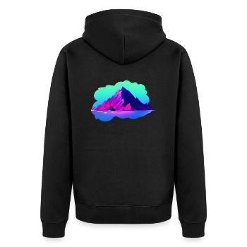 Hike Mountains Mountain hiking Mountain hikers Hiking - Unisex Premium Organic Zip Hoodie - black - Back - Nico (187cm)