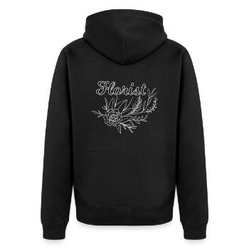 Flower Flower Plant - Unisex Premium Organic Zip Hoodie - black - Back - Nico (187cm)