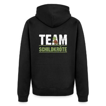 Schildkröte Schildkröten - Unisex Premium Bio Zip Hoodie - Schwarz - Hinten - Nico (187cm)