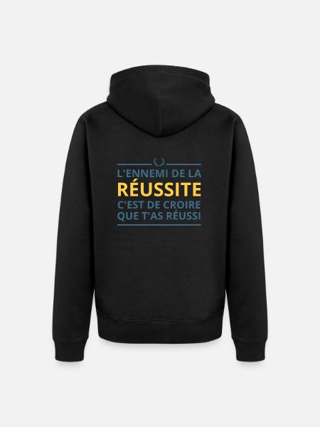 The enemy of success - Unisex Premium Organic Zip Hoodie - black