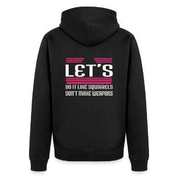 love counterculture peace symbol peace green fun - Unisex Premium Bio Zip Hoodie - Schwarz - Hinten - Nico (187cm)