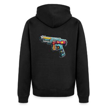 Armes spatiales dans le style graffiti - Veste à capuche bio Premium Unisexe - noir - Dos - Nico (187cm)