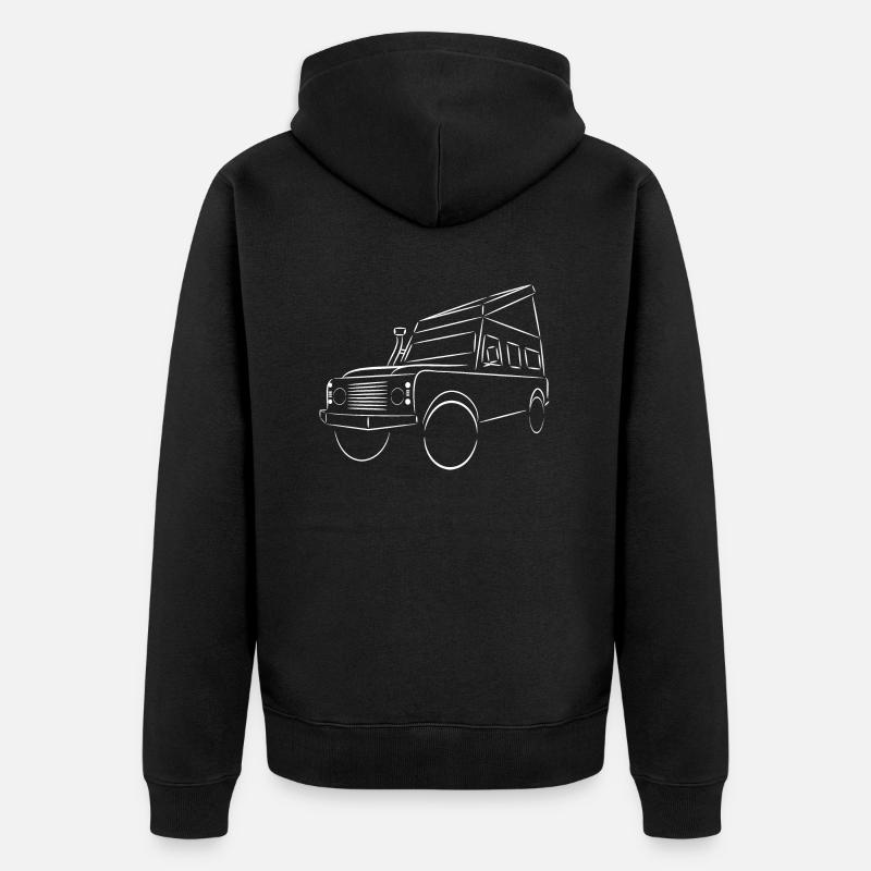 Defender con tetto elevabile - Felpa con cappuccio ecologica premium unisex - nero