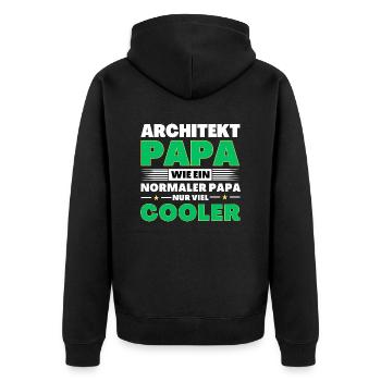Architekt Papa wie ein normaler nur viel cooler - Unisex Premium Bio Zip Hoodie - Schwarz - Hinten - Nico (187cm)