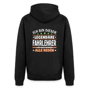 Je suis ce moniteur d’auto-école légendaire - Veste à capuche bio Premium Unisexe - noir - Dos - Nico (187cm)