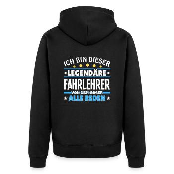 Ich bin dieser legendäre Astronom - Unisex Premium Bio Zip Hoodie - Schwarz - Hinten - Nico (187cm)