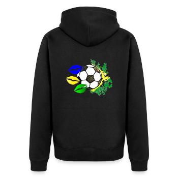 Baiser de football (Brésil) 02 - Veste à capuche bio Premium Unisexe - noir - Dos - Nico (187cm)