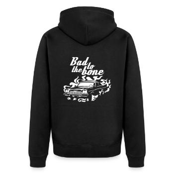Bad to the bone - Unisex Premium Organic Zip Hoodie - black - Back - Nico (187cm)