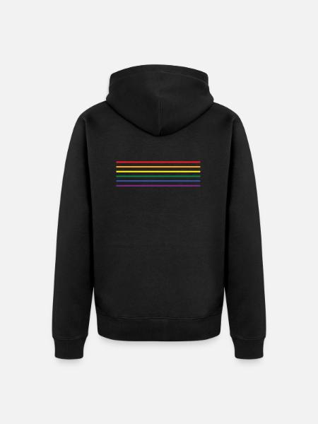 LGBT Flag - Unisex Premium Organic Zip Hoodie - black