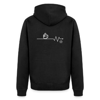 Tea - Unisex Premium Organic Zip Hoodie - black - Back - Nico (187cm)
