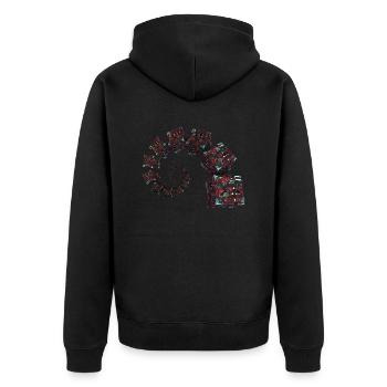 Goldener Schnitt Sci Fi Würfel - Unisex Premium Bio Zip Hoodie - Schwarz - Hinten - Nico (187cm)
