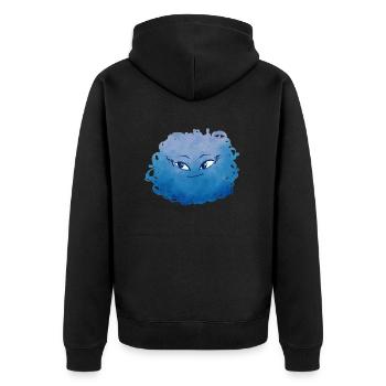 Petit Monstre pelote n°7 – bleu - Veste à capuche bio Premium Unisexe - noir - Dos - Nico (187cm)