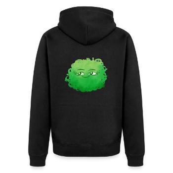 Petit Monstre pelote n°4 – vert - Veste à capuche bio Premium Unisexe - noir - Dos - Nico (187cm)